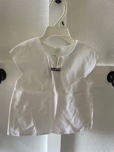 Jacadi Girls White Blouse 4A/104cm, with black and white bow - Picture 1 of 3