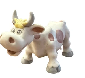 COW TUNES Humor weiß braun 4,5" Kuh Figur mit großen Augen & stehend - Bild 1 von 10