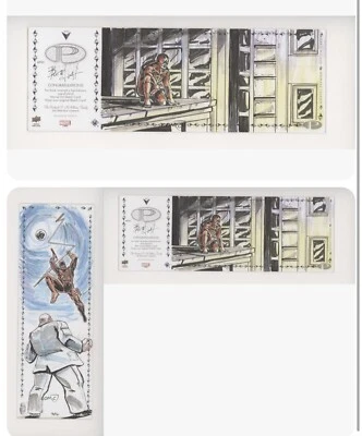 2019 Upper Deck Marvel Premier Sketch Cards Quad Panel 1/1 Bruce Lugli Auto 09q5 - Image 1 of 3