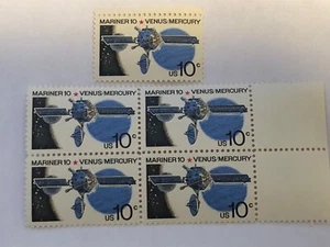 # 1557 PB - 1975 10c Mariner 10 - (Mint Plate Block and Single) - Picture 1 of 1