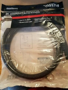 DISHWASHER DISCHARGE HOSE 6ft Eastman 0551719 w/ 2 hose clamps 5/8in x 72in NEW - Picture 1 of 5
