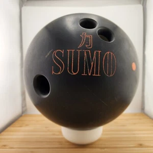 VTG AMF SUMO Bowling Ball, Black, Urethane, 15lbs 14Oz, Drilled, Used + AMF BAG - Picture 1 of 16