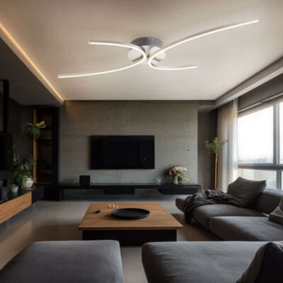 Plafoniera Lampada di Design da Soggiorno LED Camera Letto Argento L - Immagine 1 di 4