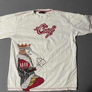 Coogi 3XL Large Short Sleeve White T Shirt OG King Card Deck Embroidered - Picture 1 of 8