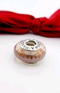 Authentic Pandora Pink Zig Zag Murano Glass Charm Bead Retired 790620 Retired - Picture 1 of 5