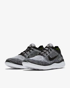 Talla 9.5 EE. UU. - Nike Free Rn Flyknit Blanco Negro - 942838-101 - Imagen 1 de 6