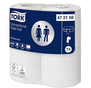 8x Tork Toilettenpapier Advanced 472159 2lagig weiß 4 Rl./Pack. 32 Rollen