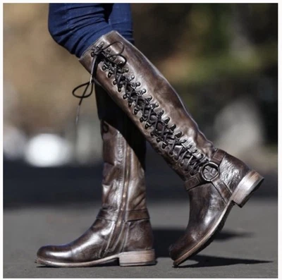 Botas hasta la rodilla de cuero Bed Stu Burnley Tiesta Di Moro talla 8,5 Foto 1 de 4