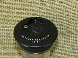 Antique AMERICAN SEATING Co. Bakelite & Glass School Desk Inkwell No. 60 Insert - Picture 1 of 8