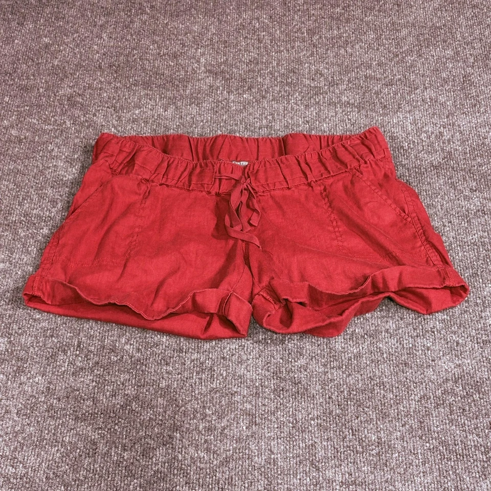 Pantalones Cortos A Pea In The Pod Para Mujer Medianos Maternidad Mezcla de Lino Cordón Informal Foto 1 de 4