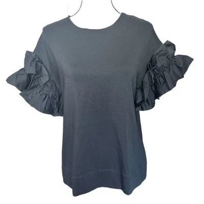 Top Drew Manga Volantes Mujer XS Negro Mezcla Algodón Estilo Elegante Nuevo con Etiquetas Foto 1 de 4