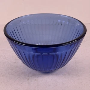 Vintage Pyrex 3 Cup Mixing Serving Bowl Cobalt Blue Glass Ribbed 7401-S USA - Picture 1 of 5