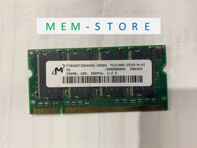 MT8VDDT3264HDG-265B3 Micron 256MB DDR-266MHz PC2100 non-ECC SODIMM RAM Memory - Image 1 of 4