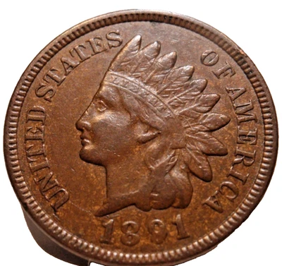 1891 XF-AU Full Liberty Indian Head Great details Very Nice - Image 1 of 4