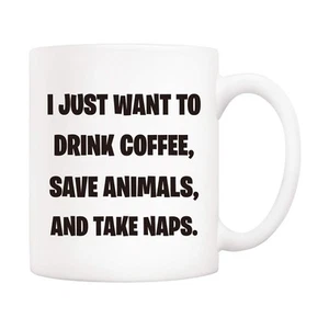 Christmas Gifts Funny Coffee Mug for Animal Pet Lovers, I Just Want to Drink ... - Picture 1 of 7