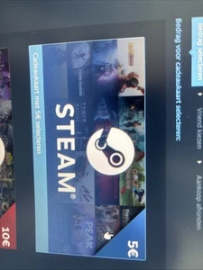 Steam giftcard 5 euro. add 1845713100 - Afbeelding 1 van 1