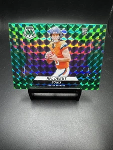 2024 Panini Mosaic - NFL Debut Bo Nix #271 Green Mosaic Prizm (RC) - Picture 1 of 6