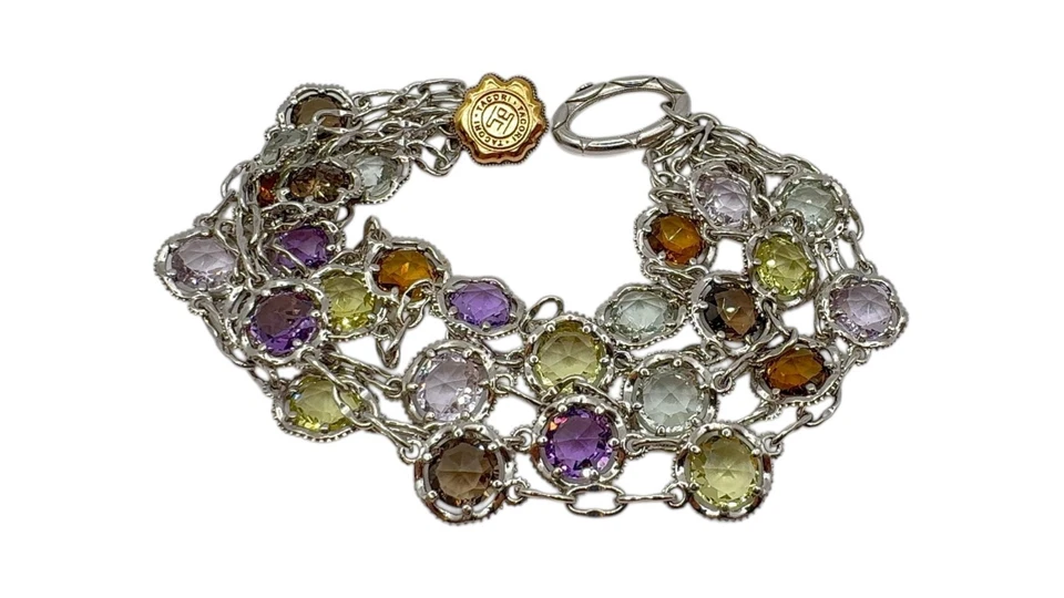 Pulseira de prata esterlina e ouro rosa 18K com coroa crescente em cascata Tacori - Imagem 1 de 4