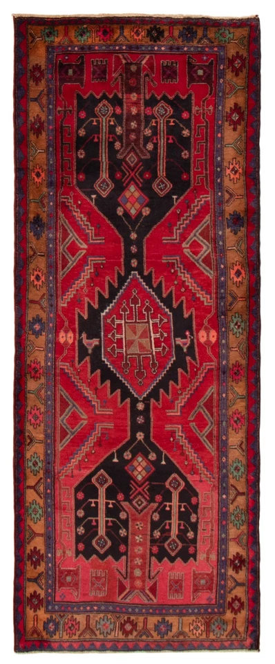 Alfombra de corredor vintage anudada a mano alfombra de lana oriental tradicional de 3'6" x 9'0" Foto 1 de 4