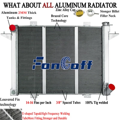 3ROW Aluminum Radiator fit 1991-1993 1992 Dodge D250 D350 W250 W350 5.9L Cummins Foto 1 de 4