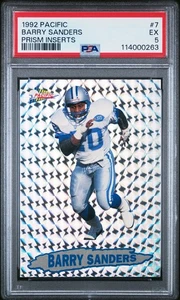1992 Pacific Prism Inserts Barry Sanders detroit lions - Picture 1 of 2