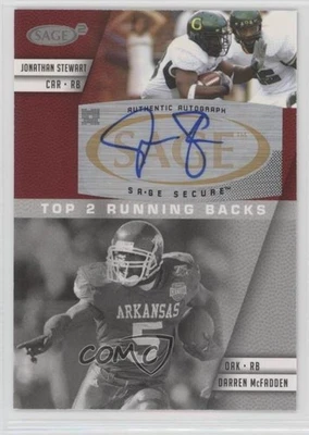 2008 SAGE Squared Auto Jonathan Stewart Darren McFadden #A-3B Rookie Auto RC - Image 1 of 2