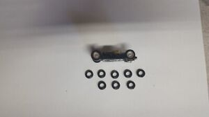 8 Pr Tyco CURVE HUGGER Slot Car Silicone FRONT TIRES Black OLDER CHASSIS See DSC