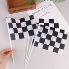 10Pcs Black And White Square Hand Flag Racer Waving Flag Racing Flags Car F-DB