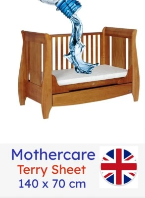 2x Terry Cot Bed Mattress Protector 70 x 140 cm Waterproof Fitted Sheet Cover - Image 1 of 4