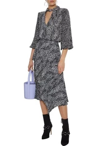 NWT Alice + Olivia Danita Double layered leopard-jacquard midi Skirt Size 0 \ XS - Picture 1 of 11