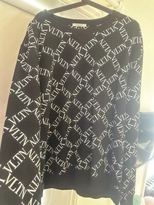 Valentino Sweatshirt Size XL Logo All Over Print - Picture 1 of 7