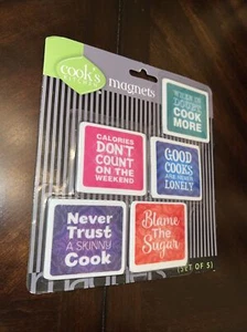 Cook’s Kitchen refrigerator magnets, funny, flat, 5-pack, pink, blue, green, etc - Picture 1 of 3
