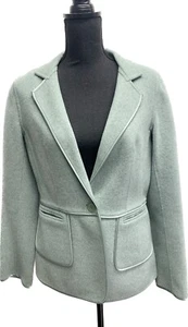 Talbots Sea foam Green One Button Blazer Jacket Wool Blend Size 8 - Picture 1 of 13