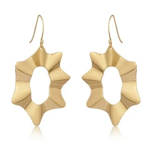 Pendientes colgantes modernos esculturales de oro llamativos - Imagen 1 de 5