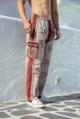 Pantalón Hippie Unisex | Pantalón Festival Parcheado | Algodón | Estilo Unisex Terroso Foto 1 de 4
