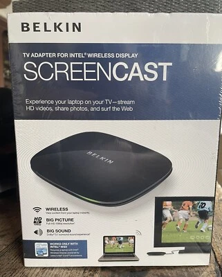 ADAPTADOR TV BELKIN SCREENCAST PARA PANTALLA INALÁMBRICA INTEL - Nuevo en Paquete Foto 1 de 4