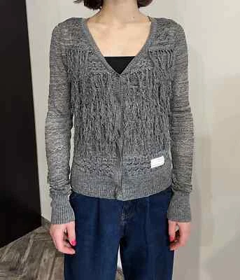 Cárdigan suéter tejido con flecos Odd Molly gris acetato para mujer talla 1 Foto 1 de 4