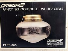 Vintage Fancy Schoolhouse Ceiling / Fan Light Shade Clear Frosted Glass Floral