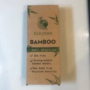 Xinchen Natural Bamboo Handle Toothbrush  BPA Free Bristles  4 PK - Picture 1 of 7