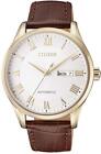 Citizen White Dial Automatic NH8363-14A Men's  Brown Leather Strap Watch