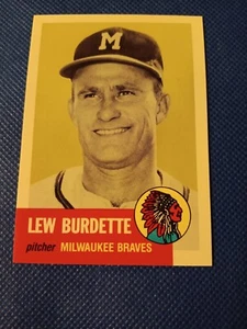 1991 LEW BURDETTE TOPPS ARCHIVES BASEBALL CARD 1953 #310 MILWAUKEE BRAVES - Picture 1 of 2