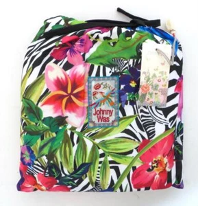 New w/ Bag Johnny Was Aruba Zebra LARGE Beach Blanket 65 x 70 Floral Colorful - Picture 1 of 7