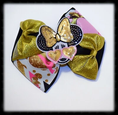  Clip de moño grande Minnie Mouse, moño de pelo hecho a mano para niñas  Foto 1 de 2