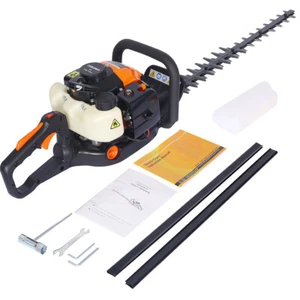 26cc 2 cycle gas powered hedge trimmer double sided blade recoil gasoline trim - Picture 1 of 10