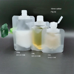 30/50/100ml Packaging Bag Stand Up Spout Pouch Empty Lotion Shampoo Travel Bag - Picture 1 of 15