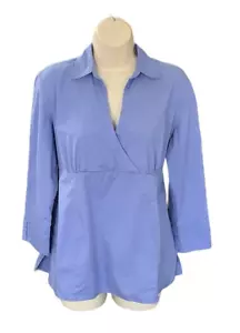Motherhood Top Womens Size Small Blue Waist Tie Shirt EX - Picture 1 of 2