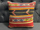 Turkish Wool Pillow, Kilim Cushion Cover, Antique Gift, 16X16 Inc  C:41