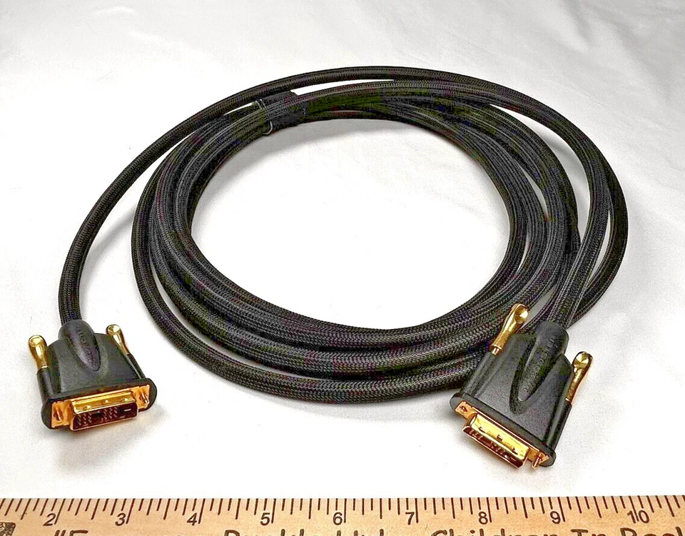 16ft Monster DVI-D to DVI-D cable black braided gold plated - Image 1 of 1