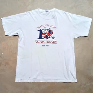 Camiseta Vintage Charlotte Sting 10 Aniversario Envejecida WNBA - Talla XL - Imagen 1 de 13