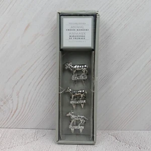 William Sonoma Animal Cheese Markers Metal Cow Goat Sheep Charcuterie Party - Picture 1 of 3